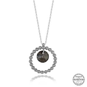 Gumush T7589 Swarovski Crystal Taşlı Halka Kadın Gümüş Kolye