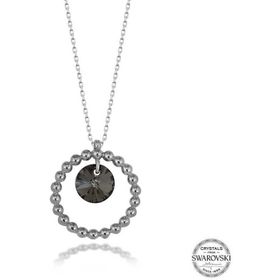 Gumush T7589 Swarovski Crystal Taşlı Halka Kadın Gümüş Kolye