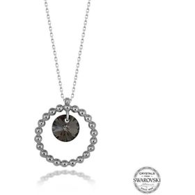 Gumush T7589 Swarovski Crystal Taşlı Halka Kadın Gümüş Kolye