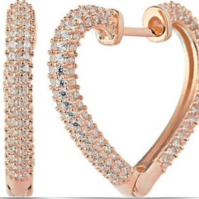 Gumush T7592 Rose Kalp Kadın Gümüş Küpe