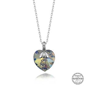 Gumush T7596 Swarovski Crystal Taşlı Kalp Kadın Gümüş Kolye