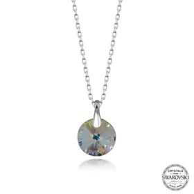 Gumush T7608 Swarovski Crystal Taşlı Mavi Baget Kadın Gümüş Kolye