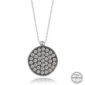 Gumush T7635 Swarovski Crystal Taşlı Yuvarlak Kadın Gümüş Kolye