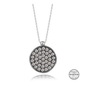Gumush T7635 Swarovski Crystal Taşlı Yuvarlak Kadın Gümüş Kolye