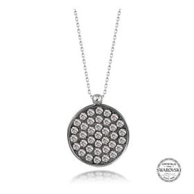 Gumush T7635 Swarovski Crystal Taşlı Yuvarlak Kadın Gümüş Kolye