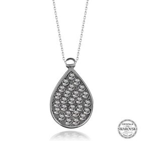 Gumush T7636 Swarovski Crystal Taşlı Damla Kadın Gümüş Kolye