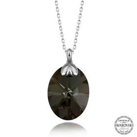 Gumush T7639 Swarovski Crystal Taşlı Oval Kadın Gümüş Kolye