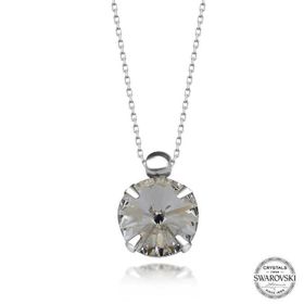 Gumush T7640 Swarovski Crystal Taşlı Tektaş Kadın Gümüş Kolye