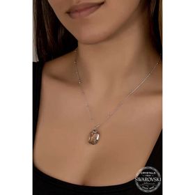 Gumush T7641 Swarovski Crystal Taşlı Top Zincir Baget Kadın Gümüş Kolye