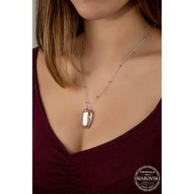 Gumush T7641 Swarovski Crystal Taşlı Top Zincir Baget Kadın Gümüş Kolye