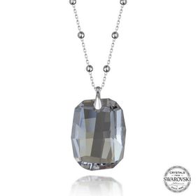 Gumush T7641 Swarovski Crystal Taşlı Top Zincir Baget Kadın Gümüş Kolye
