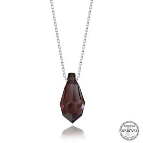 Gumush T7643 Swarovski Crystal Taşlı Ametist Kadın Gümüş Kolye
