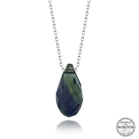 Gumush T7645 Swarovski Crystal Taşlı Drop Kesim Kadın Gümüş Kolye