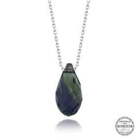 Gumush T7645 Swarovski Crystal Taşlı Drop Kesim Kadın Gümüş Kolye