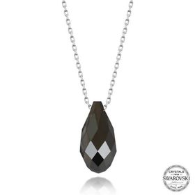 Gumush T7645 Swarovski Crystal Taşlı Drop Kesim Kadın Gümüş Kolye