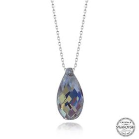 Gumush T7645 Swarovski Crystal Taşlı Drop Kesim Kadın Gümüş Kolye