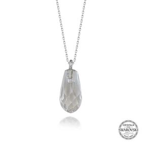 Gumush T7645 Swarovski Crystal Taşlı Drop Kesim Kadın Gümüş Kolye