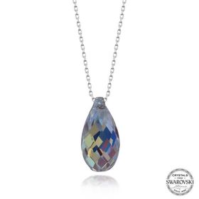 Gumush T7647 Swarovski Crystal Taşlı Drop Kesim Kadın Gümüş Kolye