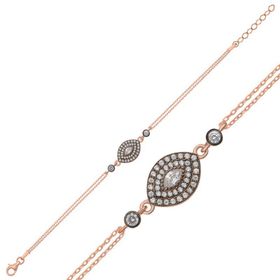 Gumush T7652 Rose Damla Elmas Montür Kadın Gümüş Bileklik
