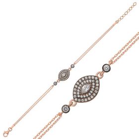 Gumush T7652 Rose Damla Elmas Montür Kadın Gümüş Bileklik