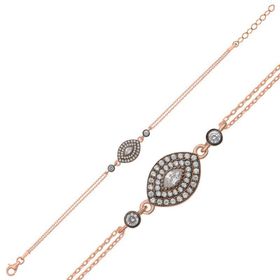 Gumush T7652 Rose Damla Elmas Montür Kadın Gümüş Bileklik