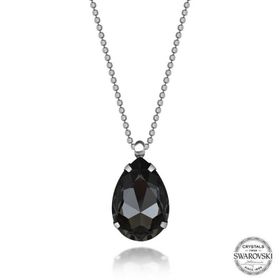 Gumush T7660 Swarovski Crystal Taşlı Top Zincir Damla Kadın Gümüş Kolye