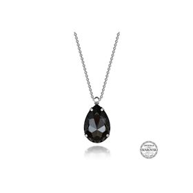 Gumush T7660 Swarovski Crystal Taşlı Top Zincir Damla Kadın Gümüş Kolye