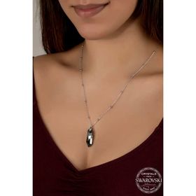 Gumush T7661 Swarovski Crystal Taşlı Top Zincir Kadın Gümüş Kolye