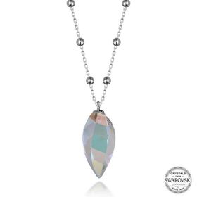 Gumush T7661 Swarovski Crystal Taşlı Top Zincir Kadın Gümüş Kolye