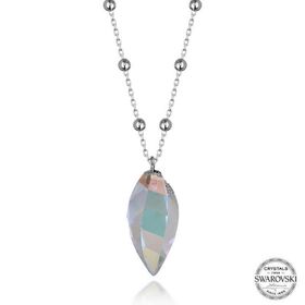 Gumush T7661 Swarovski Crystal Taşlı Top Zincir Kadın Gümüş Kolye