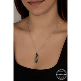 Gumush T7665 Swarovski Crystal Taşlı Top Zincir Çubuk Kadın Gümüş Kolye