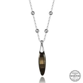 Gumush T7665 Swarovski Crystal Taşlı Top Zincir Çubuk Kadın Gümüş Kolye