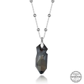 Gumush T7665 Swarovski Crystal Taşlı Top Zincir Çubuk Kadın Gümüş Kolye