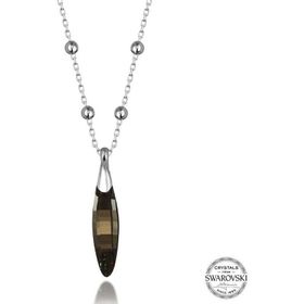 Gumush T7665 Swarovski Crystal Taşlı Top Zincir Çubuk Kadın Gümüş Kolye