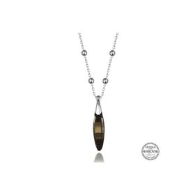 Gumush T7665 Swarovski Crystal Taşlı Top Zincir Çubuk Kadın Gümüş Kolye
