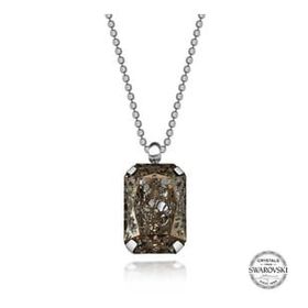 Gumush T7665 Swarovski Crystal Taşlı Top Zincir Çubuk Kadın Gümüş Kolye