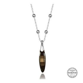 Gumush T7665 Swarovski Crystal Taşlı Top Zincir Çubuk Kadın Gümüş Kolye