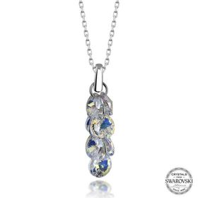 Gumush T7685 Swarovski Crystal Taşlı Salkım Kadın Gümüş Kolye