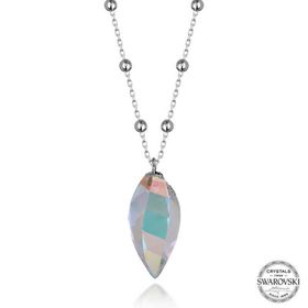 Gumush T7687 Crystal Taşlı Top Zincir Kadın Gümüş Kolye