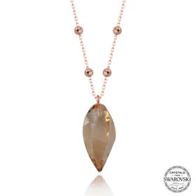 Gumush T7688 Crystal Taşlı Rose Top Zincir Kadın Gümüş Kolye
