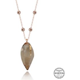 Gumush T7688 Crystal Taşlı Rose Top Zincir Kadın Gümüş Kolye