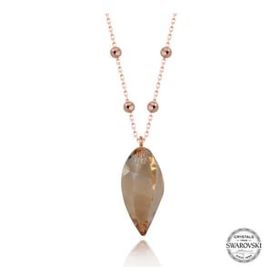 Gumush T7688 Crystal Taşlı Rose Top Zincir Kadın Gümüş Kolye