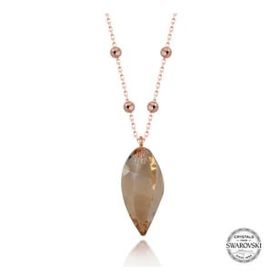 Gumush T7688 Crystal Taşlı Rose Top Zincir Kadın Gümüş Kolye