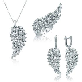 Gumush T7698 Melek Kanadı Kadın Gümüş Set
