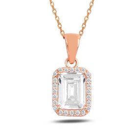 Gumush T7705 Rose Baget Taşlı Kadın Gümüş Kolye