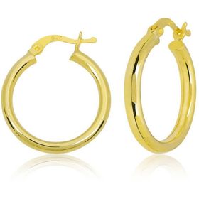 Gumush T7710 Gold Halka Kadın Gümüş Küpe