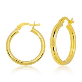 Gumush T7710 Gold Halka Kadın Gümüş Küpe