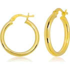 Gumush T7710 Gold Halka Kadın Gümüş Küpe