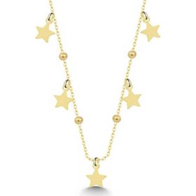 Gumush T7713 Gümüş Gold Yıldızlı Dorika Kadın Kolye
