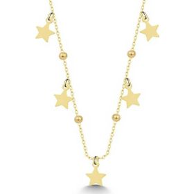 Gumush T7713 Gümüş Gold Yıldızlı Dorika Kadın Kolye